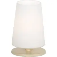 Steinhauer Tischlampe Ancilla, creme, Höhe 26 cm, Metall, Glas, E27