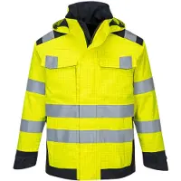 Portwest MV70 Modaflame Regen Multi-Norm Arc-Jacke Yellow/Navy Gr. L