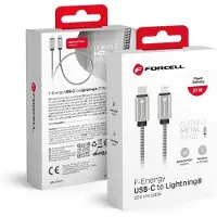 Forcell Kabel Typ C zu iPhone Lightning 8-pin PD 27W Metall C238 1m silber