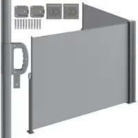 OEM Uittrekbaar Zonneschirm - 160x600 cm - Oprolbaar - Tuin - Camping - Grijs