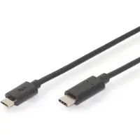 Digitus USB Type-C Anschlusskabel, Type-C- mikro B, Ver. USB 2.0, 1,8 m, USB C, Micro-USB B, USB 2.0, Stecker/Stecker, Schwarz