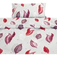 COFI Fleece Bettwäsche mit Federmotiv - Kuschelig und Weich aus 100% Polyester 155x220 cm