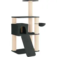 vidaXL Katzennbaum mit Sisal-Kratzsäulen Dunkelgrau 173 cm