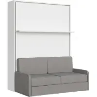 Itamoby Vertikales französisches Klappbett Versia Sofà 140 mit weißem Sofa und Regal