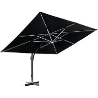 HOME DELUXE LED-Sonnenschirm DIARO – Aluminium, Polyester (400 x 361 cm) | Solarbetrieben, wetterfest, ideal für Terrassen