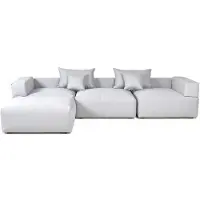 HOME DELUXE Outdoor Sofa ALAZIA – Hellgrau XL, Aluminium 330 x 250 x 65 cm | Modulares Design mit Fast-Dry Komfort