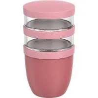 Mepal Lunchbox "Lunchpot Ellipse 500 ml + 2x 200 ml", rosa (vivid mauve), B:10,7cm H:20cm L:10,7cm Ø:10,7cm, Lebensmittelaufbewahrungsbehälter, Lunchbox, Spülmaschinengeeignet, Mikrowellenfest
