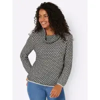 Inspirationen WITT WEIDEN Rollkragen-Pullover in schwarz-ecru-gemustert | Gr.: 36