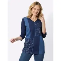 Sieh an! Longshirt in marine-jeansblau | Gr.: 44