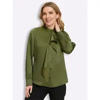 Sieh an! Satin-Bluse in oliv | Gr.: 40