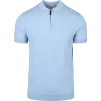 Suitable Knitted Half Zip Poloshirt Hellblau - L