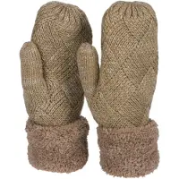 StyleBREAKER Fäustlinge "Strickhandschuhe Fäustlinge mit Rauten Muster und Fleece", Damen, braun, Obermaterial: 100% Polyacryl PAN., Modisch, Handschuhe Fäustlinge