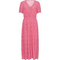 Cream Midikleid "Damen Kleid CRTiah", Damen, Gr. 38, N-Gr, pink (bright pink small flowers), Obermaterial: 100% Viskose CV., Kleider Midikleid