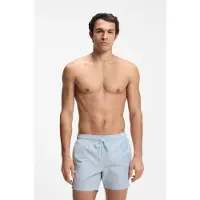 BOSS Badeshorts "Octopus", Herren, Gr. L, N-Gr, open blau 499, Web, Obermaterial: 100% Polyamid, Badehosen Badeshorts, Mit Logoschriftzug, elastischer Taillenbund mit Kordel