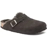 Birkenstock - Boston Suede Shearling - Sandalen Gr 40 - Regular schwarz