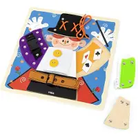 Viga Holz-Manipulationsbrett mit Klammern und Verschlüssen – Magik Montessori