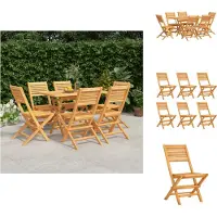 vidaXL 7-tlg. Garten-Essgruppe Massivholz Teak - Gartenmöbel-Sets