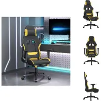 vidaXL Gaming-Stuhl mit Fußstütze Schwarz und Gelb Stoff - Gaming-Sessel