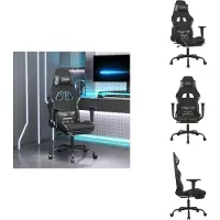 vidaXL Gaming-Stuhl mit Fußstütze Schwarz und Tarnfarben Stoff - Gaming-Sessel