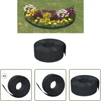 The Living Store Rasenkanten 5 Stk. Schwarz 10 m 20 cm Polyethylen