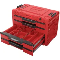 Qbrick System PRIME Drawer 4 Toolbox Expert RED ULTRA HD modularer Werkzeugkasten mit 4 Schubladen 542 x 335 x 369 mm 21,2 l