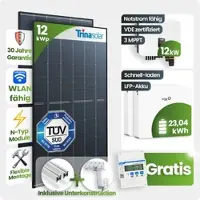 TEPTO 12 kWp FoxEss PV-Anlage 26x Trina 465Wp Glas-Glas Black Frame 23,04kWh Speicher ...