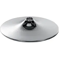 CLP Bodenteller Metall rund 38,5 cm, Ersatzfuß für Barhocker, robust und stabil, mit Anti-Rutsch-Gummiring, in Chrom oder Schwarz matt, Farbe: chrom, Größe: 38.5 cm