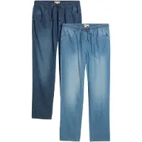 Bonprix Schlupfjeans Packung, 2er, 2 klassischer Schnitt, aus reiner Baumwolle, mit Washed-Effekt