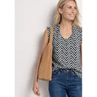 Street One Blusentop Sommerbluse mit Zick-Zack-Muster
