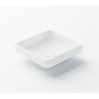 Steinberg Serie 440 Aufsatzwaschtisch, quadratisch abgerundet, ohne Überlauf, 400x400x112mm, SOLIDSurface, 4407400W