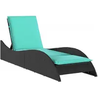 vidaXL Sonnenliege mit Kissen Schwarz 60x205x73 cm Poly Rattan