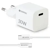 Champion Ladegerät 30 W + USB-C-Kabel Weiß