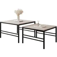 Idohome - Moderner Couchtisch FORMA 2in1 70/60 cm für das Wohnzimmer mit Metalgestell Kaffeetisch Wohnzimmertisch Sofatisch Schwarz / Kaschmir