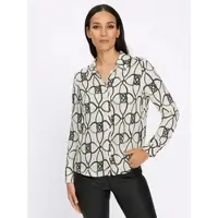 HEINE Druck-Bluse in champagner-schwarz-bedruckt | Gr.: 50