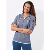 Casual Looks WITT WEIDEN 2-in-1-Shirt in taubenblau-weiß | Gr.: 40