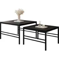 Idohome - Moderner Couchtisch FORMA 2in1 70/60 cm für das Wohnzimmer mit Metalgestell Kaffeetisch Wohnzimmertisch Sofatisch Schwarz / Schwarz Matt