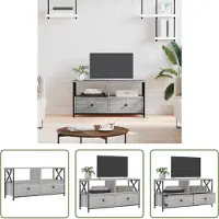 The Living Store TV-Schrank Grau Sonoma 90x33x45 cm Holzwerkstoff & Eisen