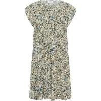 St. Tropez Midikleid SAINT TROPEZ "Damen Kleid GislaSZ", Damen, Gr. L, N-Gr, blau (vallarta blau brushed blooms), Obermaterial: 100% Viskose LENZING ECOVERO CV LenzEcov., Kleider Midikleid