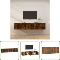 The Living Store TV-Wandschränke 2 Stk. Räuchereiche 100x34,5x40 cm