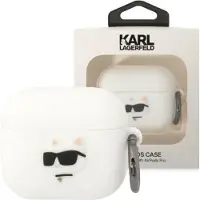 Karl Lagerfeld KLA3RUNCHH AirPods 3 Hülle weiß/weiß Silikon Choupette Kopf 3D