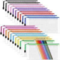 OEM Etui-Set mit transparenten Schnellverschlüssen - 20-teilig - Schnellverschluss-Organizer - Dokumenten-Organizer - Reise- und Büro-Etui