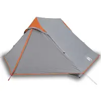 vidaXL Campingzelt 2 Personen Grau Wasserdicht