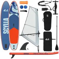 Yiwydaa Aufblasbares SUP-Board mit Segel SCYLLA 330 x 76 x 15 cm Blau