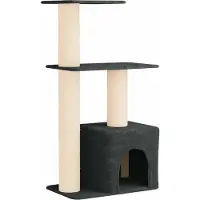 vidaXL Katzennbaum mit Sisal-Kratzsäulen Dunkelgrau 133 cm
