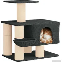 vidaXL Katzennbaum mit Sisal-Kratzsäulen Dunkelgrau 96 cm
