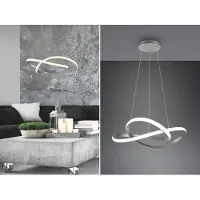 TRIO LED-Hängelampe Course, nickel matt, 3.000 K, Ø 60 cm, Metall