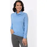 Casual Looks Rollkragenpullover "Rollkragen-Pullover", Damen, Gr. 36, blau (himmelblau), 50% Viskose, 25% Polyester, 25% Polyamid, unifarben, Pullover Rollkragenpullover