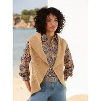 HEINE Strickweste , Damen, Gr. 32/34, beige (camel), 100% Polyacryl, unifarben, Westen Strickweste