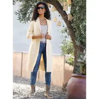 HEINE Strickjacke , Damen, Gr. 36, beige (sand), 50% Viskose, 28% Polyester, 22% Polyamid, unifarben, Strickjacken Strickjacke