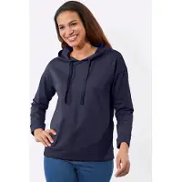 Casual Looks Sweatshirt , Damen, Gr. 36, blau (marine), 100% Baumwolle, unifarben, Rundhals, Sweatshirts Sweatshirt